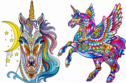 Colorful Unicorn Wooden Puzzles