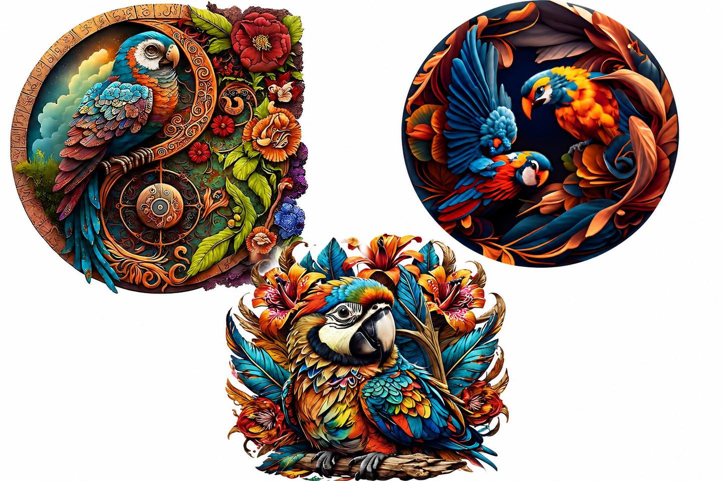Colorful Parrot Wooden Puzzles