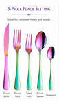 Rainbow Stainless Steel Flatware – Individual Pieces & Place Setting Sets