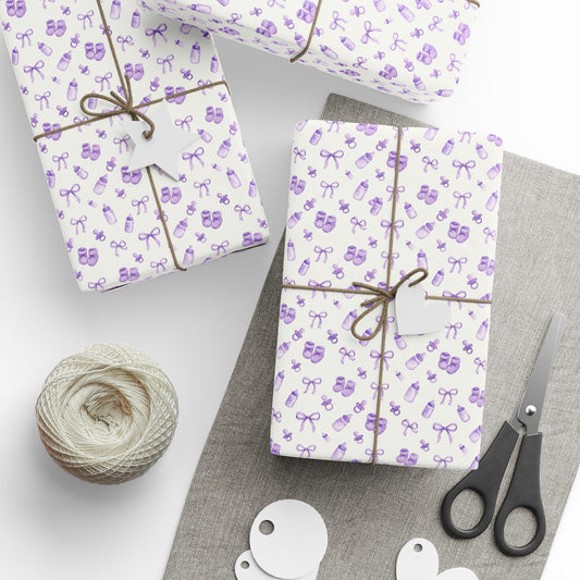 Lavender Baby Keepsakes Wrapping Paper
