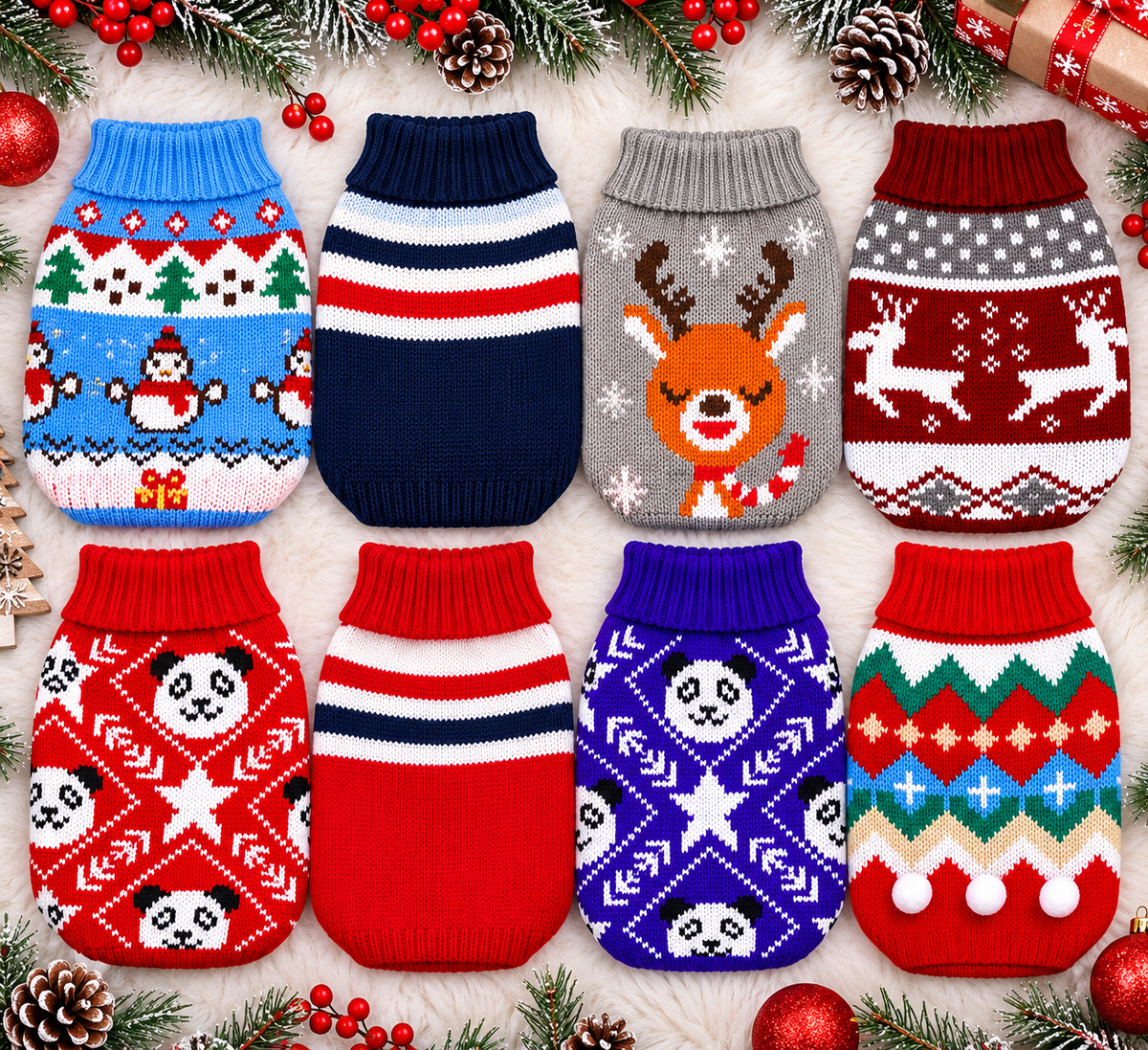 Christmas Knit Pet Sweater – Festive Holiday Designs for Dogs