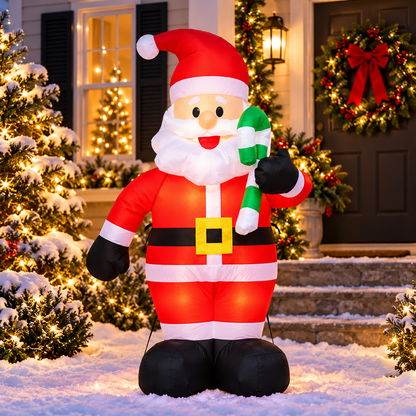 4 FT Santa Claus with Candy Cane Christmas Inflatable Decoration