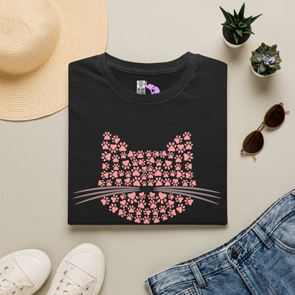 Pawprint Cat Portrait Adult T-shirt