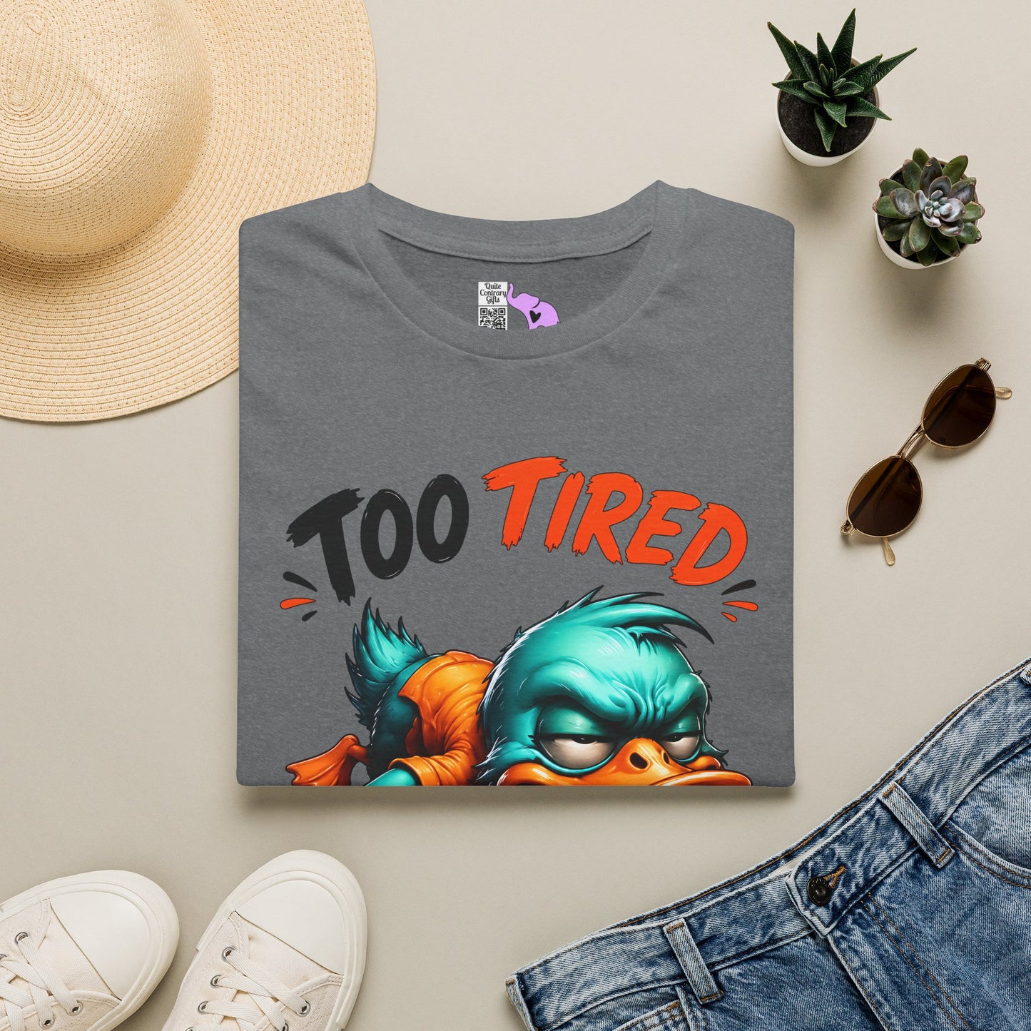 Too Tired To Give A Duck Adult T-shirt