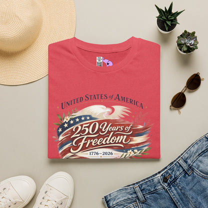 Vintage USA 250 Years of Freedom 1776-2026 Adult T-shirt