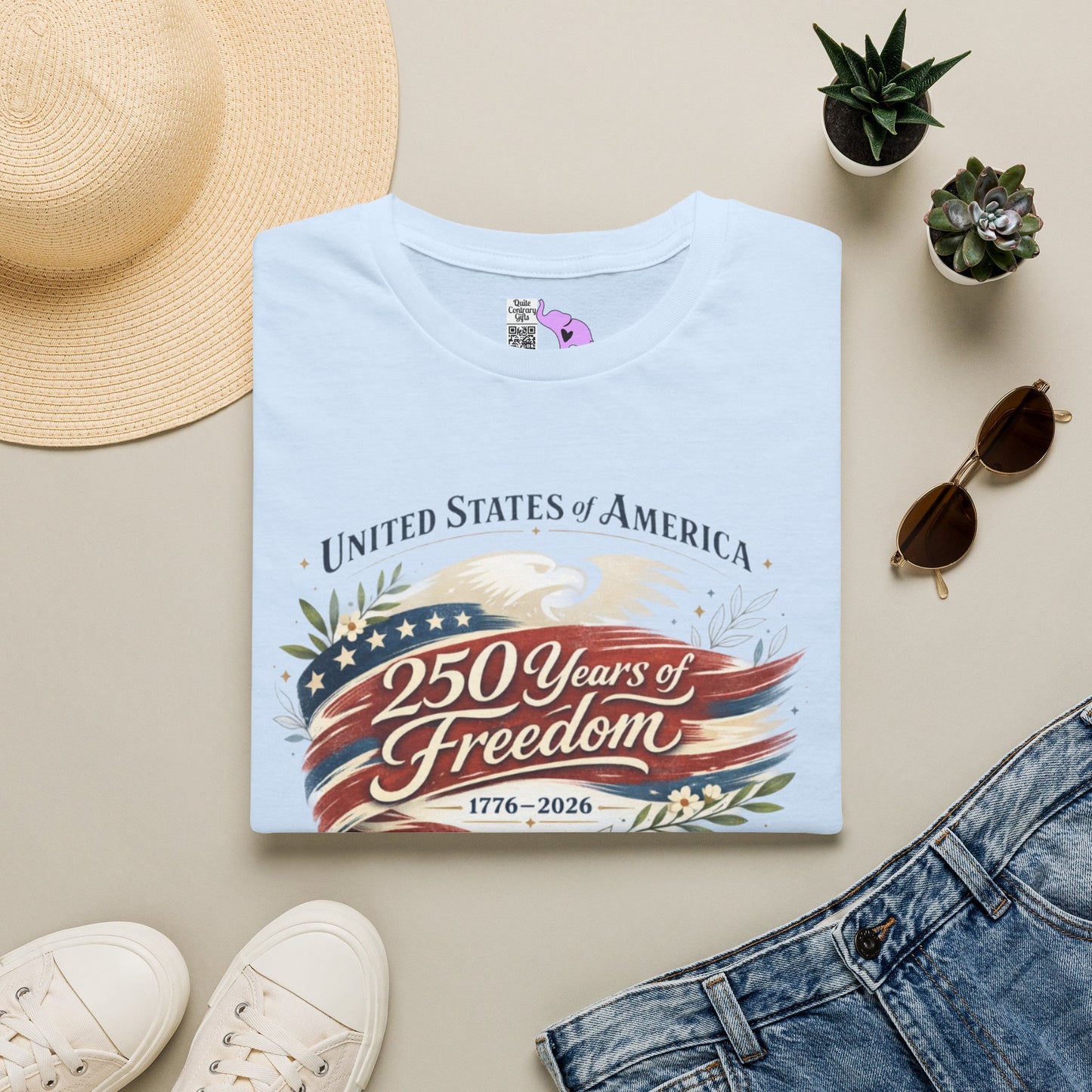 Vintage USA 250 Years of Freedom 1776-2026 Adult T-shirt