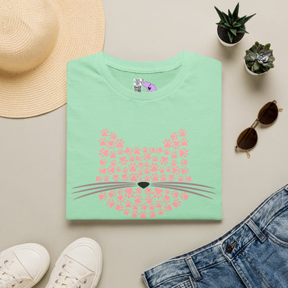 Pawprint Cat Portrait Adult T-shirt