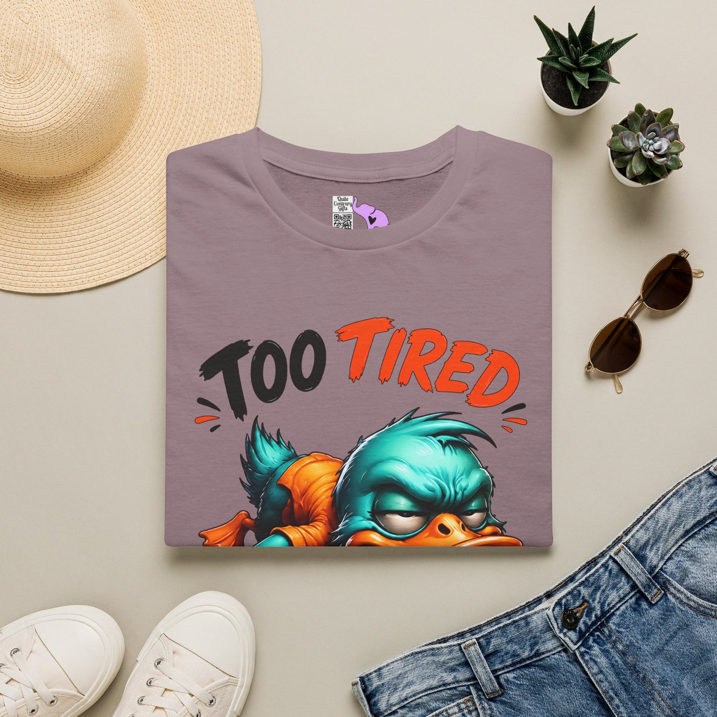 Too Tired To Give A Duck Adult T-shirt