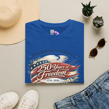 Vintage USA 250 Years of Freedom 1776-2026 Adult T-shirt