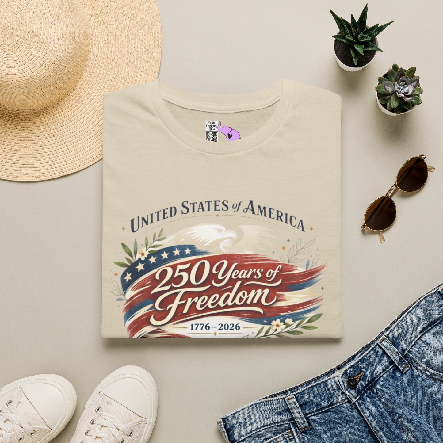 Vintage USA 250 Years of Freedom 1776-2026 Adult T-shirt