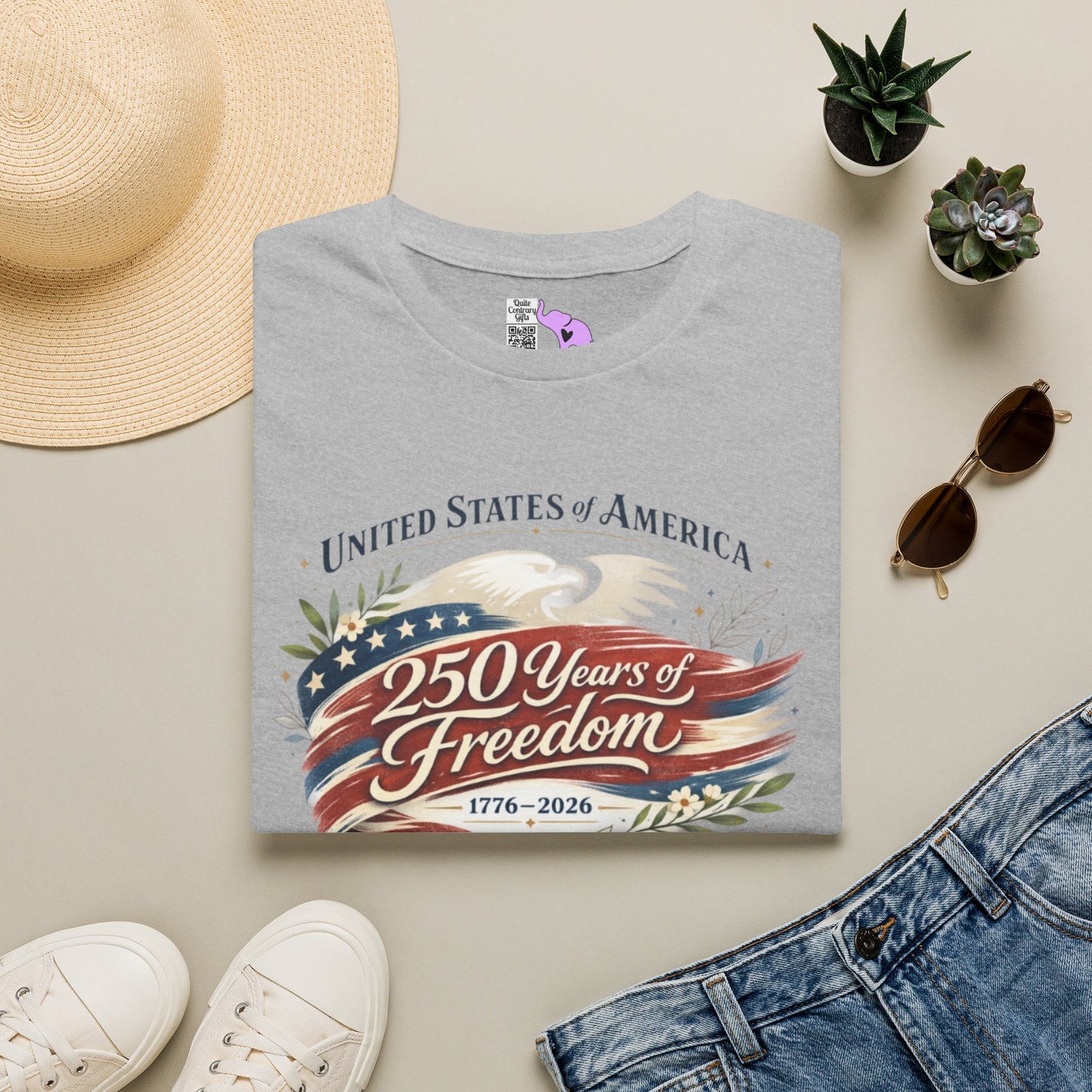 Vintage USA 250 Years of Freedom 1776-2026 Adult T-shirt