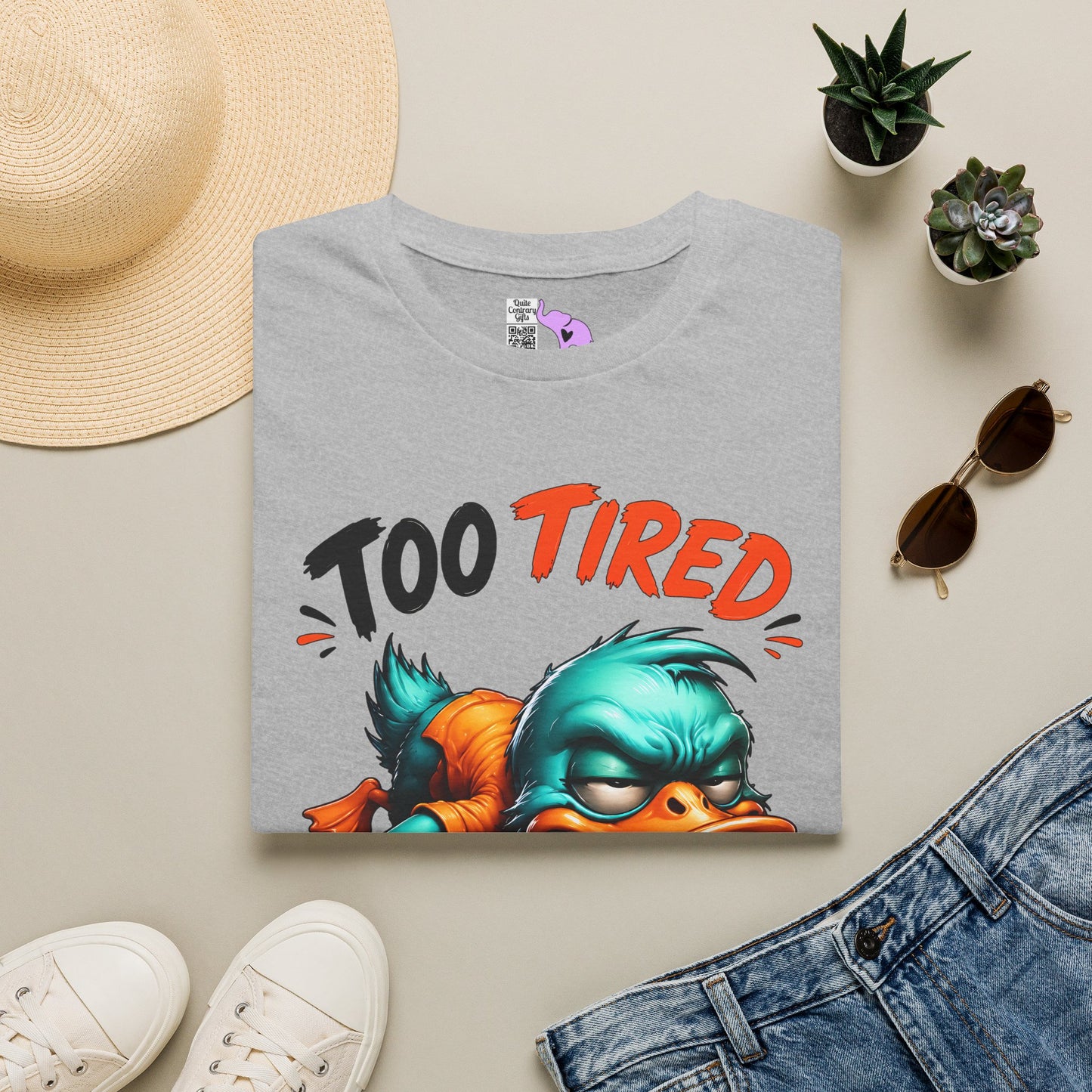 Too Tired To Give A Duck Adult T-shirt