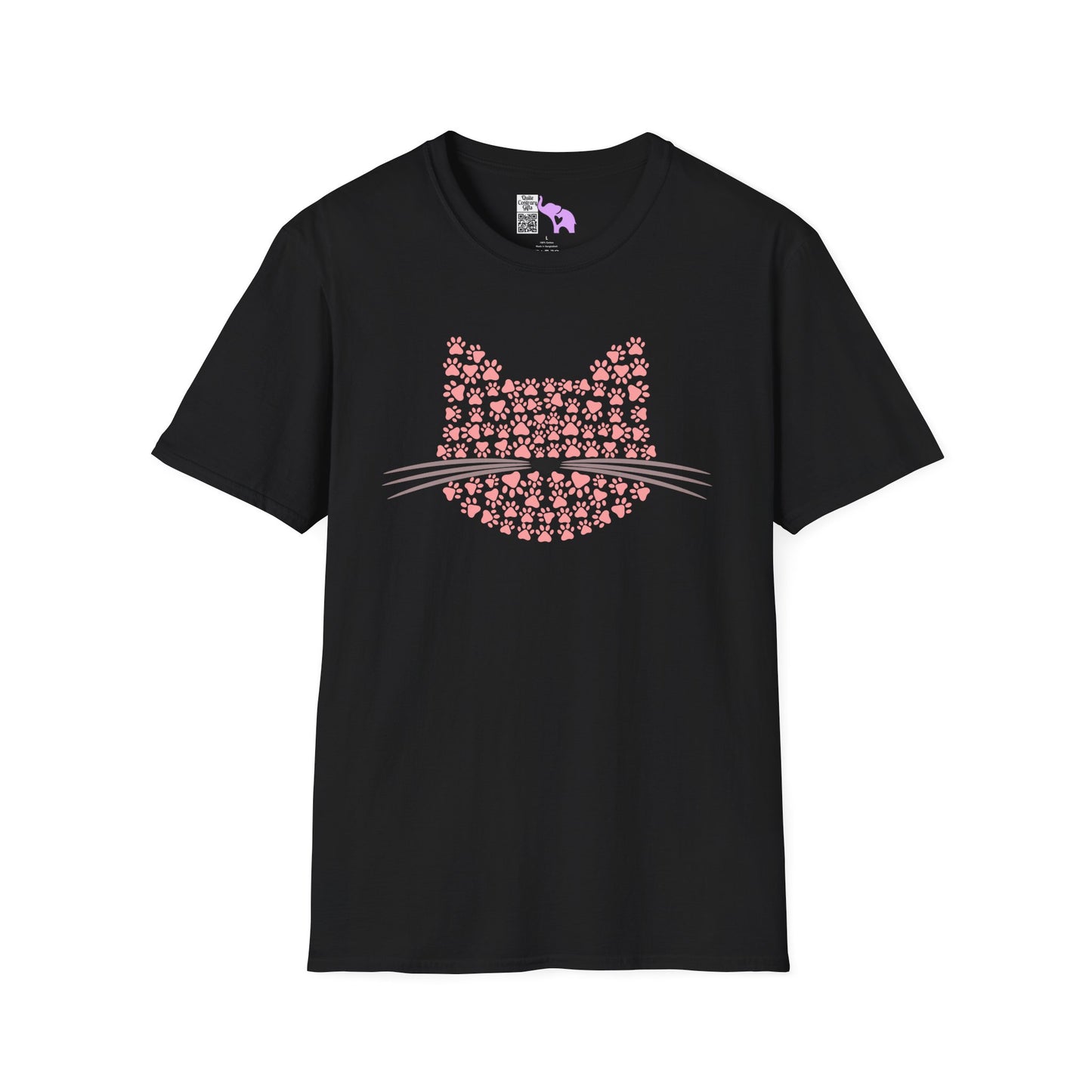 Pawprint Cat Portrait Adult T-shirt