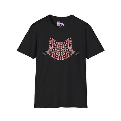 Pawprint Cat Portrait Adult T-shirt