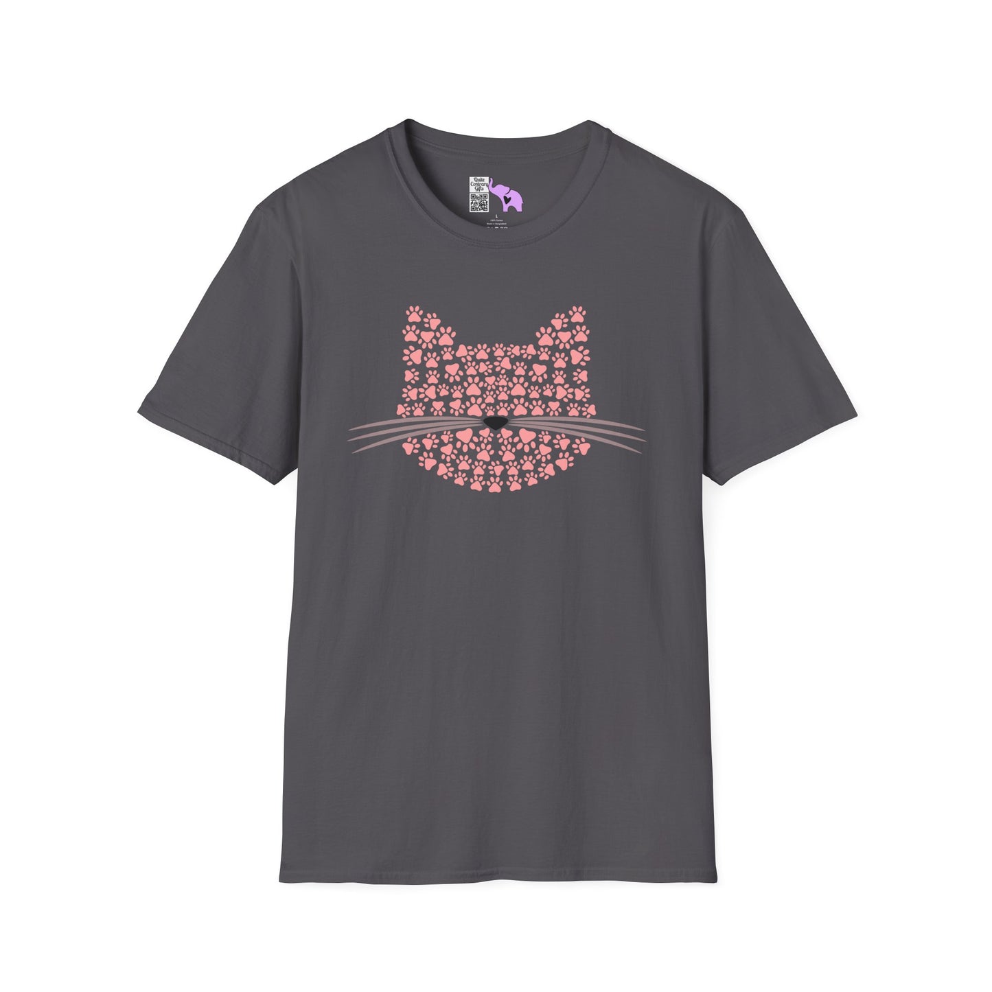 Pawprint Cat Portrait Adult T-shirt