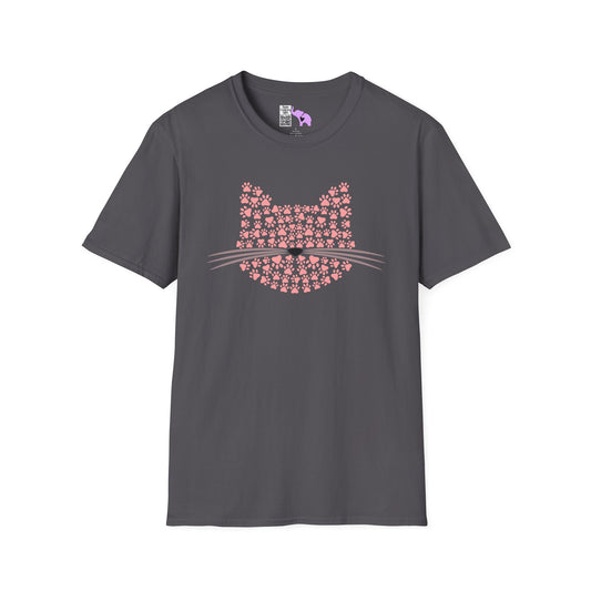 Pawprint Cat Portrait Adult T-shirt