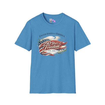 Vintage USA 250 Years of Freedom 1776-2026 Adult T-shirt