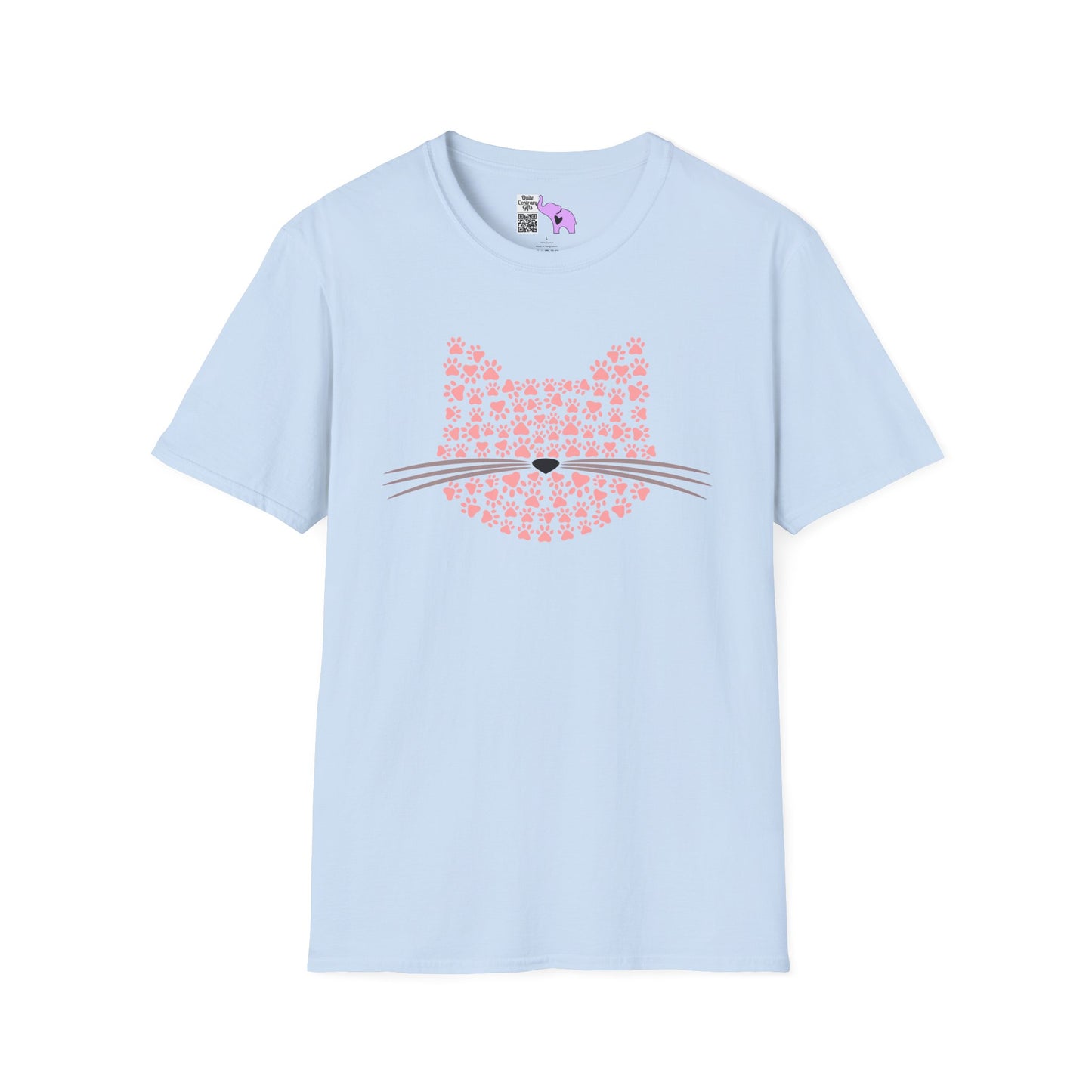 Pawprint Cat Portrait Adult T-shirt