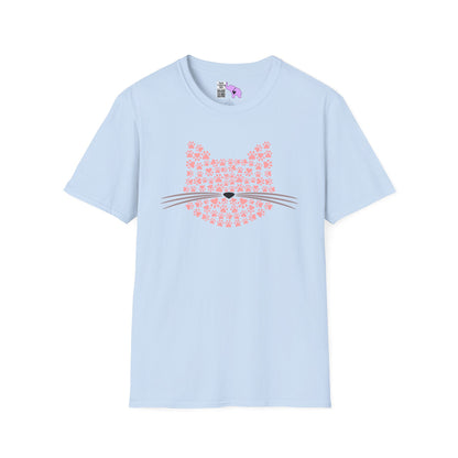 Pawprint Cat Portrait Adult T-shirt