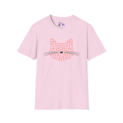 Pawprint Cat Portrait Adult T-shirt