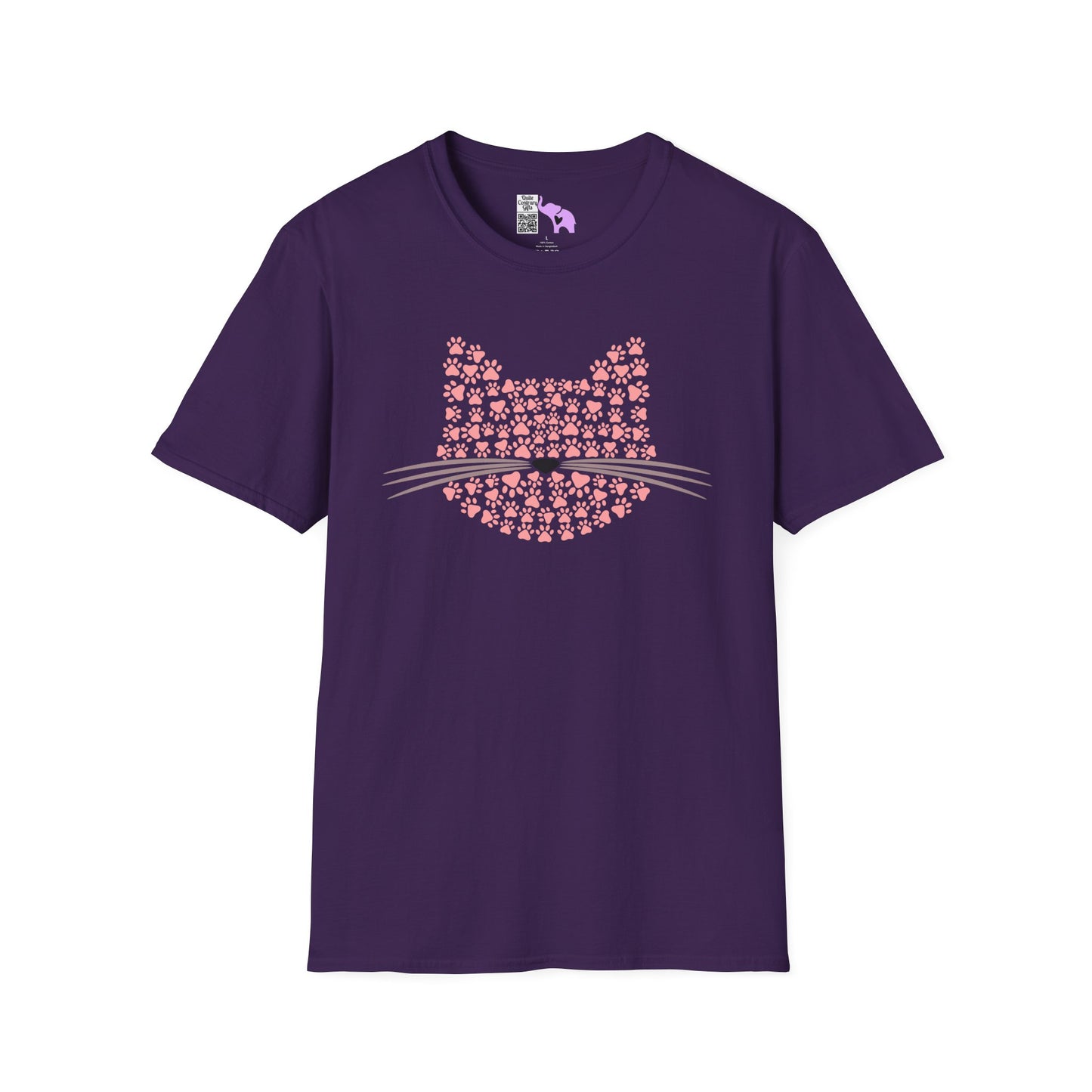 Pawprint Cat Portrait Adult T-shirt