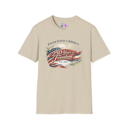 Vintage USA 250 Years of Freedom 1776-2026 Adult T-shirt