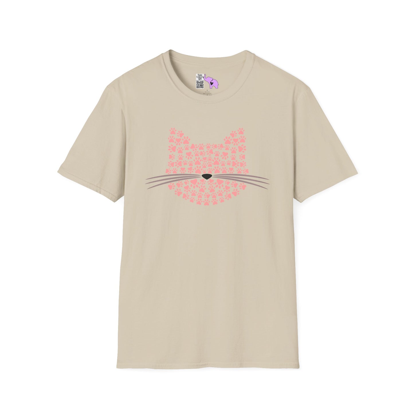 Pawprint Cat Portrait Adult T-shirt