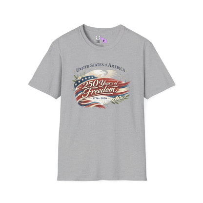 Vintage USA 250 Years of Freedom 1776-2026 Adult T-shirt