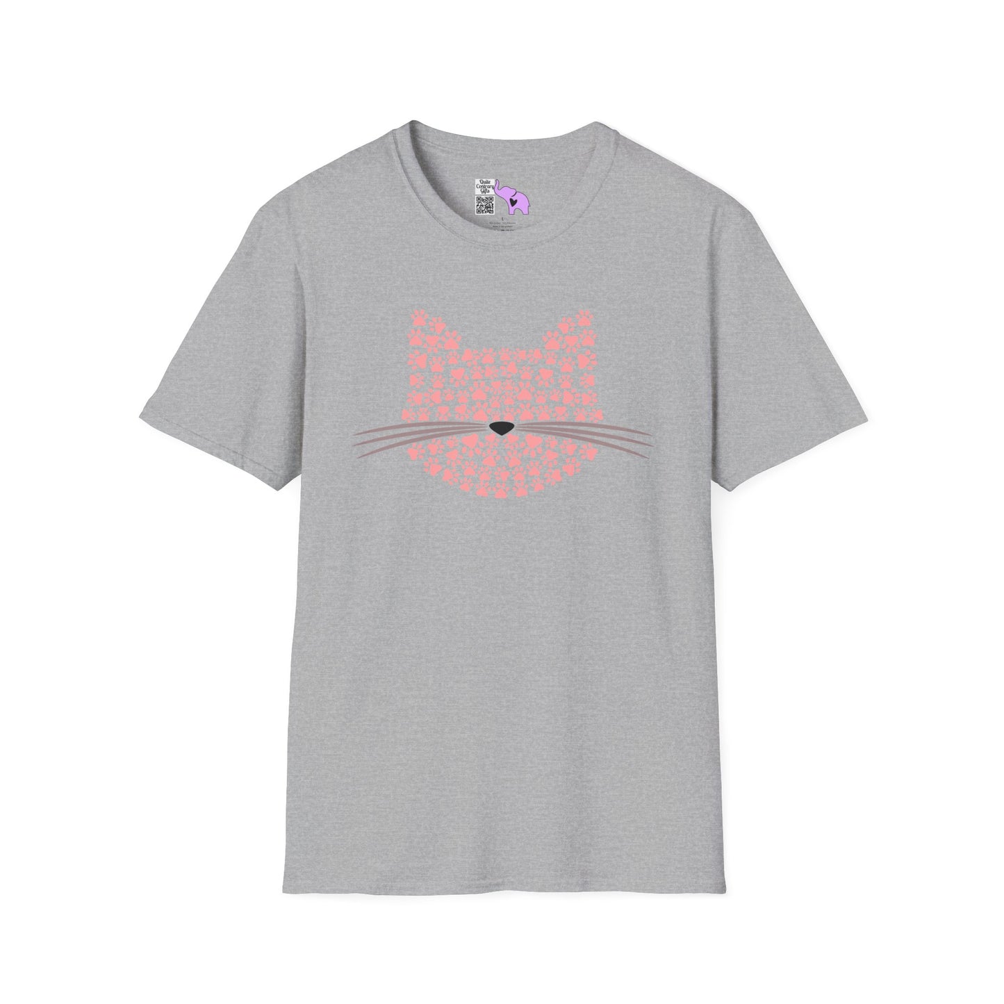 Pawprint Cat Portrait Adult T-shirt