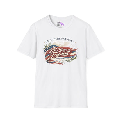 Vintage USA 250 Years of Freedom 1776-2026 Adult T-shirt