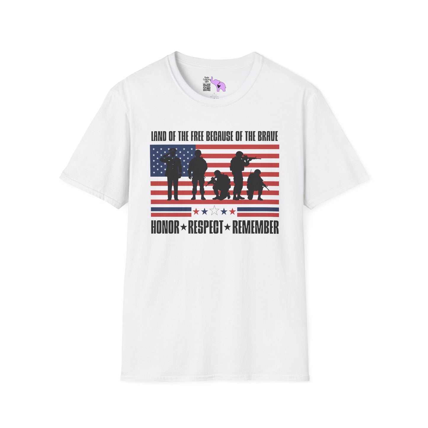 Land of the Free Because of the Brave-Honor Respect Remember Adult T-shirt
