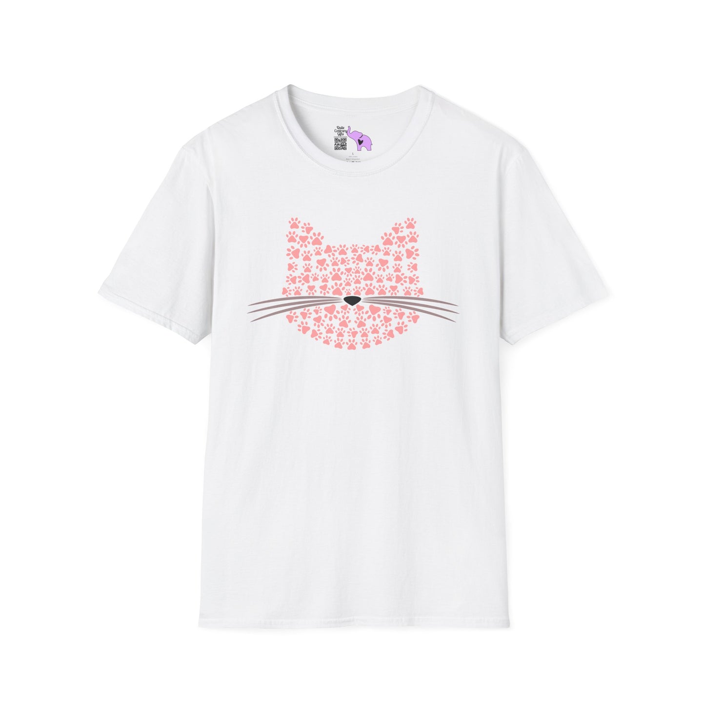 Pawprint Cat Portrait Adult T-shirt
