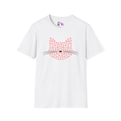 Pawprint Cat Portrait Adult T-shirt