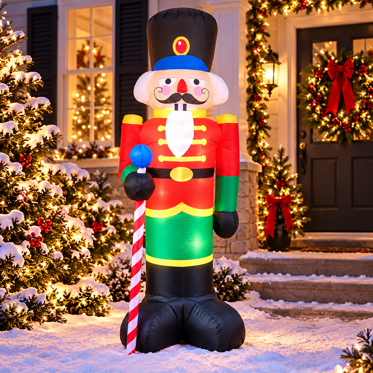 5.9 FT Nutcracker Soldier Christmas Inflatable Yard Decoration