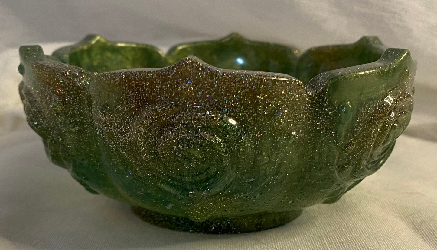 Small Resin Bowl w/Flowers