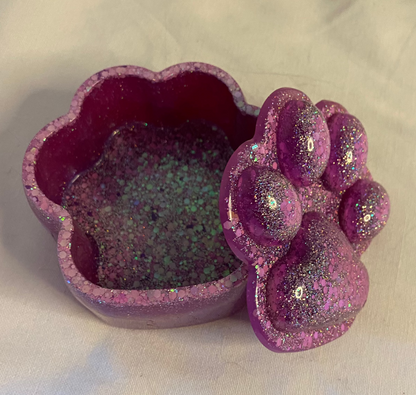 Paw Print Resin Trinket Box