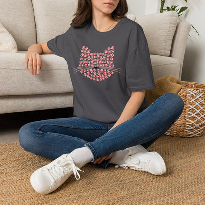 Pawprint Cat Portrait Adult T-shirt