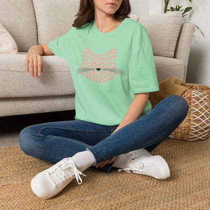 Pawprint Cat Portrait Adult T-shirt
