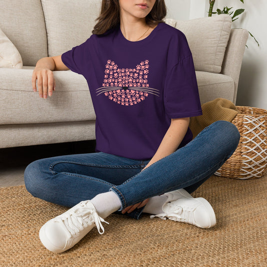 Pawprint Cat Portrait Adult T-shirt