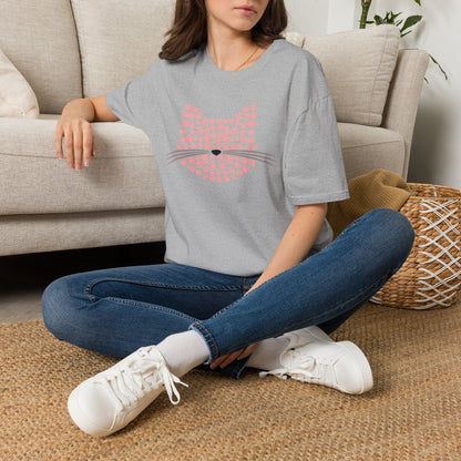 Pawprint Cat Portrait Adult T-shirt