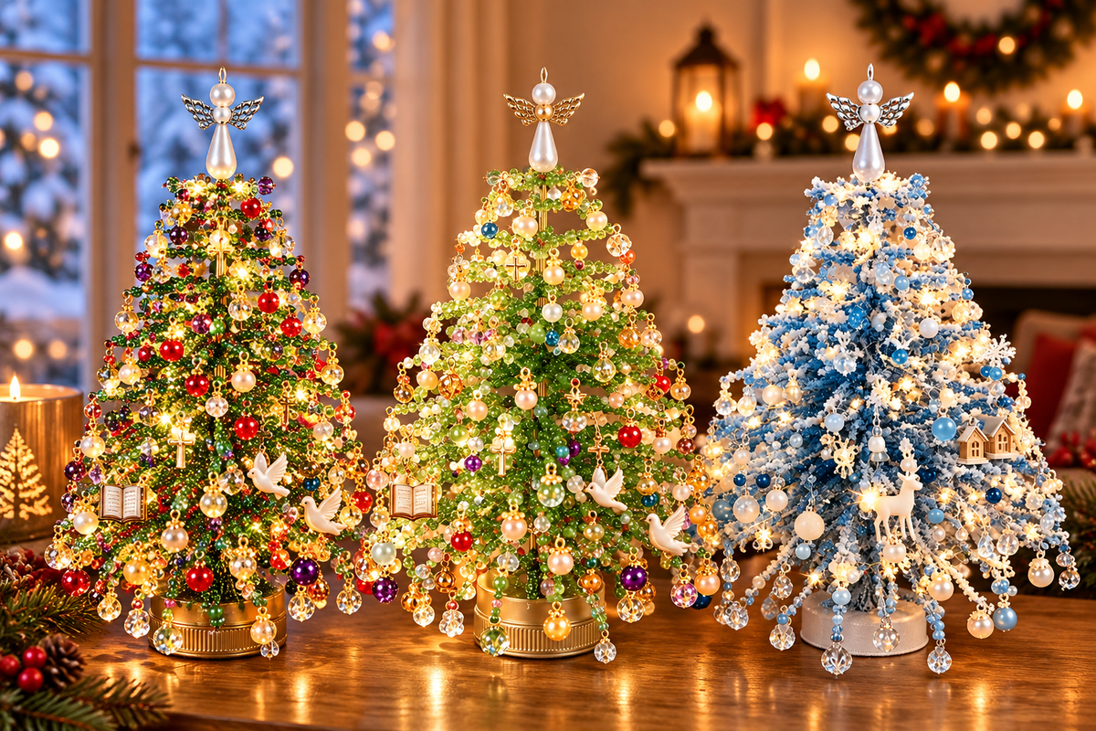 Light-Up Beaded Christmas Tree Kits – Holiday, Faith & Winter Designs