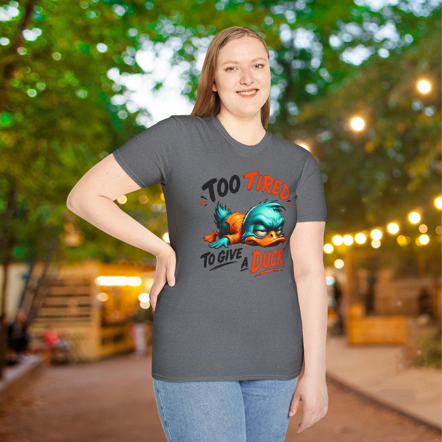 Too Tired To Give A Duck Adult T-shirt