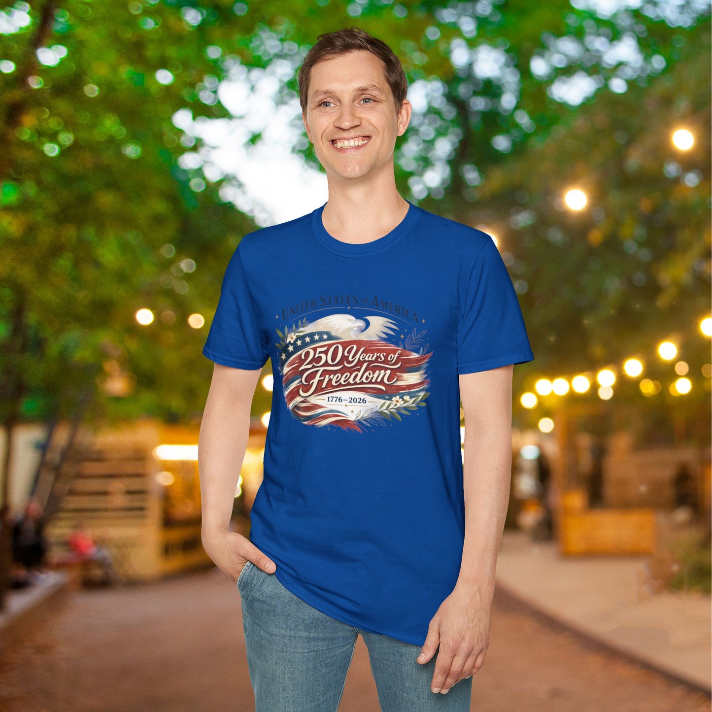Vintage USA 250 Years of Freedom 1776-2026 Adult T-shirt