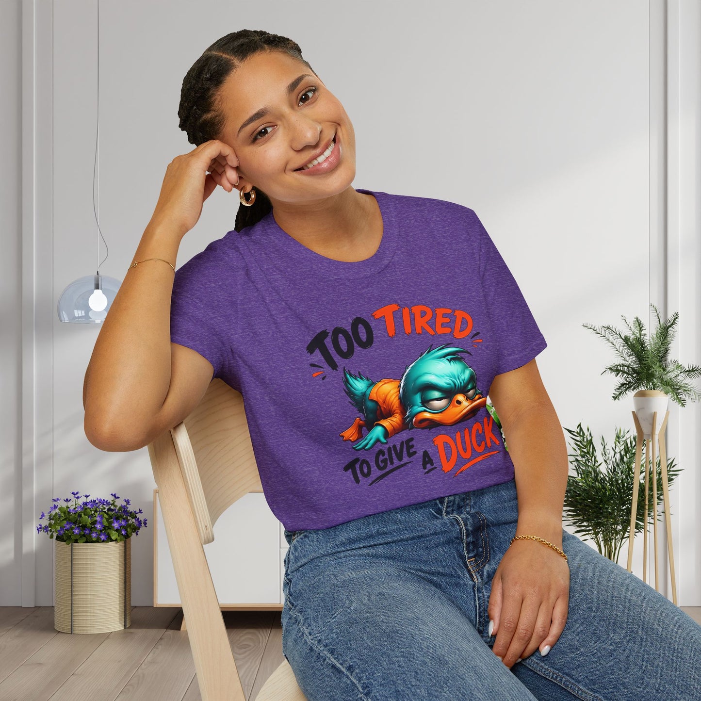 Too Tired To Give A Duck Adult T-shirt