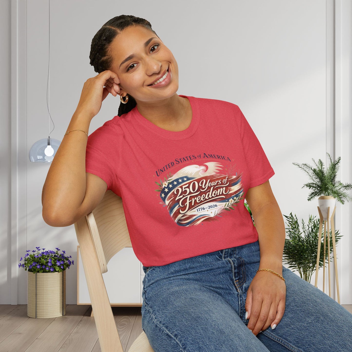 Vintage USA 250 Years of Freedom 1776-2026 Adult T-shirt