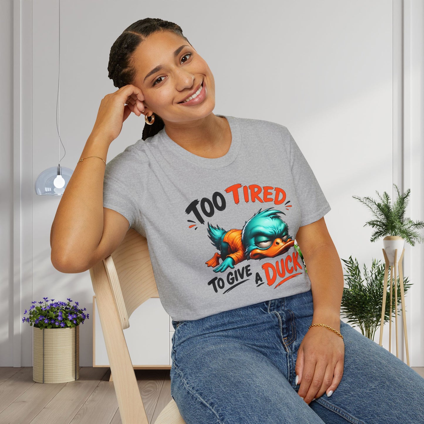 Too Tired To Give A Duck Adult T-shirt