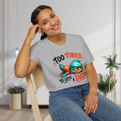 Too Tired To Give A Duck Adult T-shirt