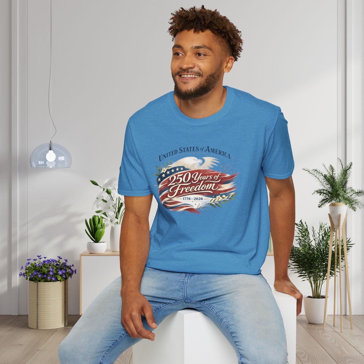 Vintage USA 250 Years of Freedom 1776-2026 Adult T-shirt