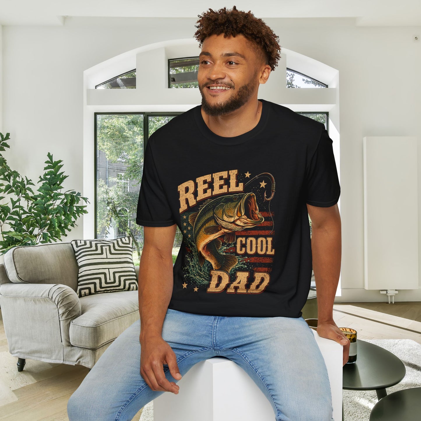 Reel Cool Dad (Fish) Adult T-shirt