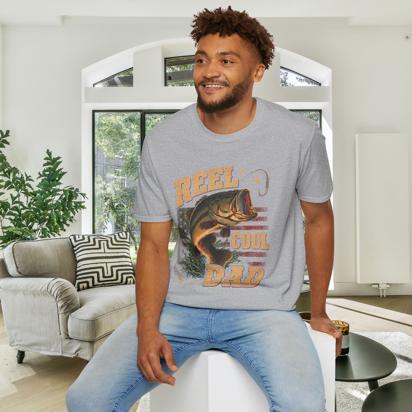 Reel Cool Dad (Fish) Adult T-shirt